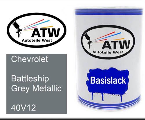 Chevrolet, Battleship Grey Metallic, 40V12: 500ml Lackdose, von ATW Autoteile West.